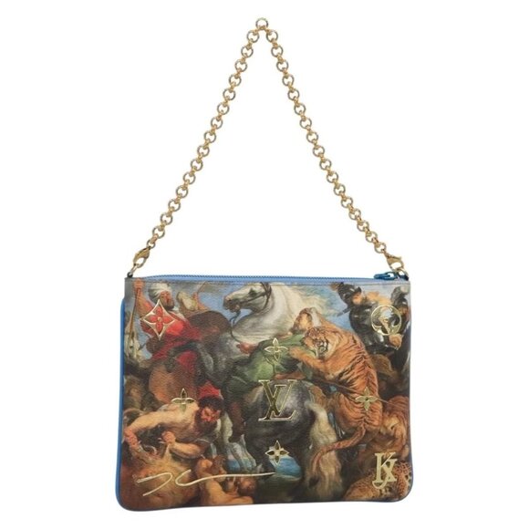 LOUIS VUITTON Celty Pochette Plat Pouch Koons Rubens M64617 LV Auth 132961M - Picture 1 of 16